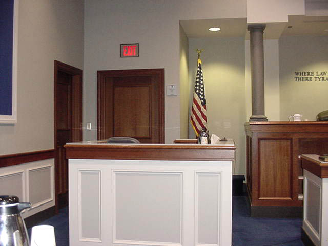 Courtroom 4D - View from Defense to Witness