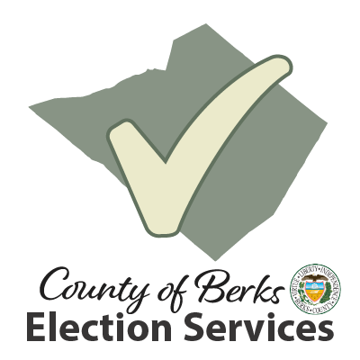 The logo for the County of Berks Office of Election Services, which includes an outline of Berks County with a large checkmark across it.