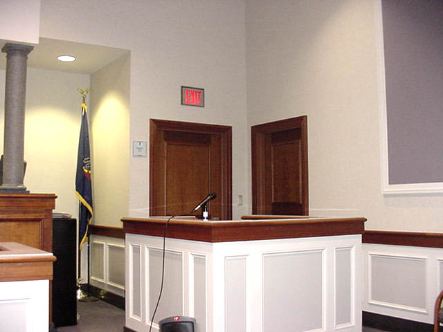 Courtroom 4B - View from Defense to Witness