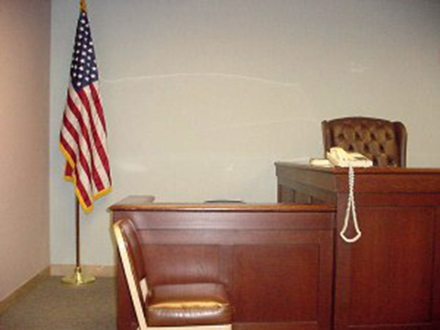 Courtroom 1B - View from Defense to Witness